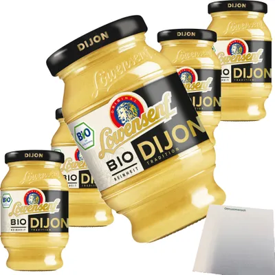 Produktbild von Löwensenf  Dijon Senf pikant 6er Pack (6x250ml Glas) + usy Block