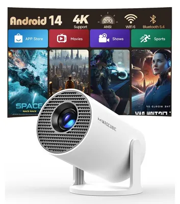 Obrázek produktu pro Přenosný projektor - Android 14 - projekční plocha 200 palců - Full HD 1080p - 8000 lumenů - Wi-Fi 5G