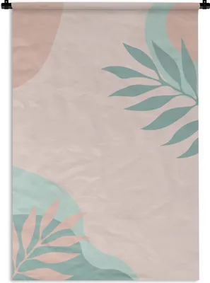 Produktbild von MuchoWow® Wandteppich Wandbehang Sommer - Blätter - Pastell 120x180 cm Tapisserie Dekoration Wandtuch - Schlafzimmer - Dekorationen für das Haus