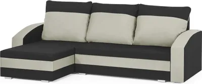 Produktbild von KING Ecksofa mit Schlaffunktion - Schwarz/Creme