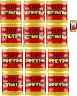 Produktbild von SIMMENTHAL Trippa al sugo, Kaldaunen 12x 420 g Kutteln Fleisch in dose tripe italien + Italian Gourmet polpa 400g