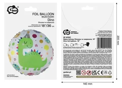 Image de Ballon en aluminium « Dinosaure avec un bonnet », 36 cm
