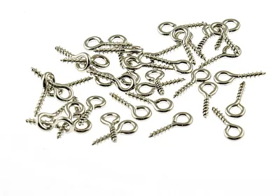 Produktbild von Vintageparts Schraubösen silberfarben platiniert 10 mm, 50 Stück