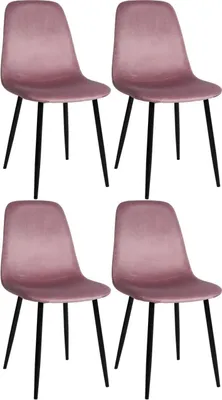 Produktbild von 4er Set Esszimmerstühle Napier Samt pink