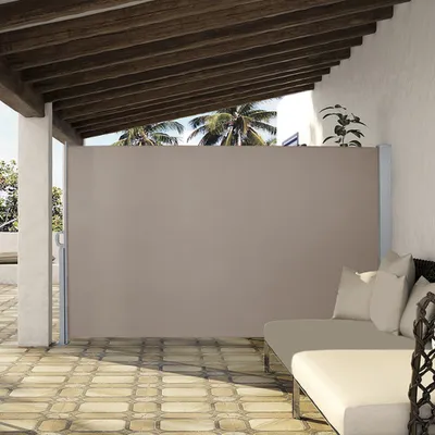 Produktbild von karpal Seitenmarkise Markisen Braun Seitlicher Sichtschutz Balkon Terrasse Ausziehbare 180x300cm