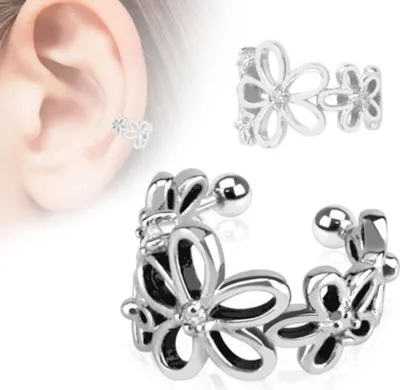Produktbild von Ear Cuff Ohrklemme „Blumen“