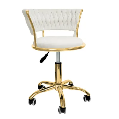 Produktbild von Bürostuhl Drehstuhl samt Höhenverstellbar Homeoffice Stuhl Cremeweiß