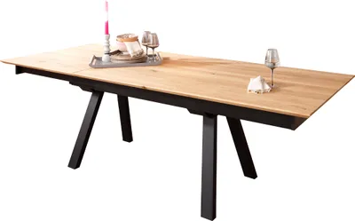 Produktbild von Esstisch Massivholztisch massiv Wildeiche geölt 180 x 90 cm ausziehbar - HEDDA - Die Möbelfundgrube