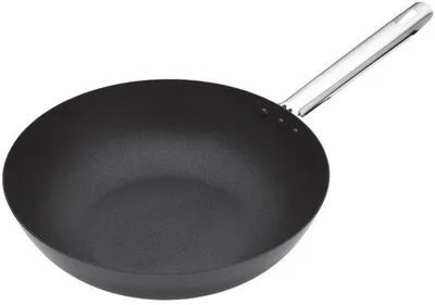 Productafbeelding van Professionele antiaanbak wok van koolstofstaal, geschikt voor inductie, 30 cm (12")