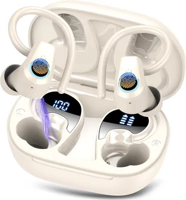 In Ear Kopfhörer Kabellos Bluetooth 5.3 Mit ENC Mic,50std Hifi Stereo Tiefer Bass Ohrhörer Mit Led-Anzeige,Ip7Wasserdicht Mit Ohrhaken Für Sport,Usb-C