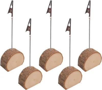 Produktbild von Photo Holder mit Clip 5 Stück, Holz Fotohalter, Krokodilclip, langlebig, für Zuhause