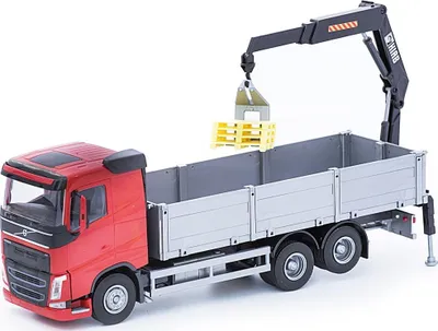 Zdjęcie produktu dla Emek 50355 Volvo FH New czerwone ciężarówka skrzynia z żurawiem tylnym