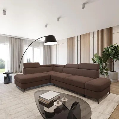 Produktbild von Masseno Ecksofa AVISE Q L-S mit Schlaffunktion L-Form, Sofa mit Bettkasten, Wohnzimmersofa, Couch, Soffa, Bettsofa, Couchgarnitur- Braun, QUELLE 25