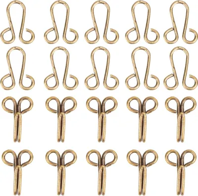 Image de Lot de 10 crochets à coudre pour manteaux et sous-vêtements (bronze)
