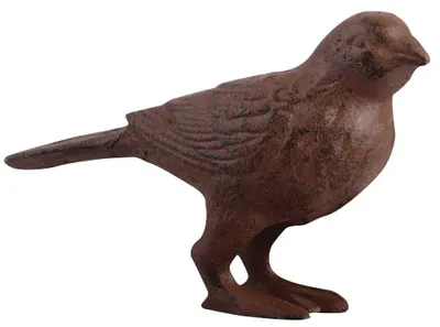 Gusseiserne Vogel-Skulptur, braun, 12x4,5x8 cm