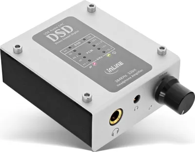 Produktbild von InLine® AmpUSB Hi-Res AUDIO HiFi DSD Kopfhörer-Verstärker, USB Digital Audio Konverter, 384kHz/32-Bit