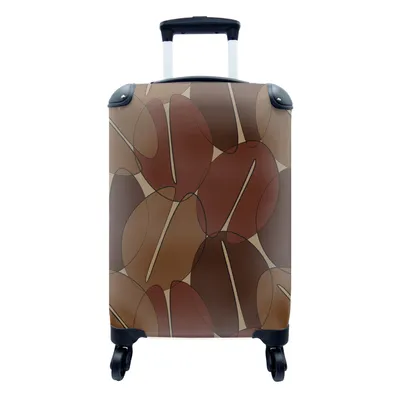 Produktbild von MuchoWow® Koffer Handgepäck Trolley Rollkoffer Kleine Reisekoffer mit 4 Rollen - Kaffeebohnen - Muster - Kaffee - Cabin Size < 55x40x23 cm & 55x40x20 cm - Fotokoffer - Kabinenkoffer - Boardgepäck - Reise-Box - Reisekoffer - Reisegepäck - Koffer mit Bild - Trolley für Kinder