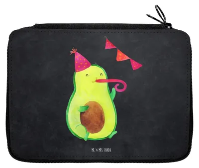 Produktbild von Mr. & Mrs. Panda Mäppchen Avocado Party Zeit - Kreidetafel - Geschenk, Federtasche, Federmappe, Bleistiftetui, Etui, Geburtstag, Geburtstagsfeier, Happy Birthday, Stifte