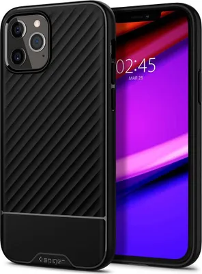 Zdjęcie produktu dla Spigen ACS01515, Pokrowiec, Apple, iPhone 12 Pro / iPhone 12, 15,5 cm (6.1"), Czarny