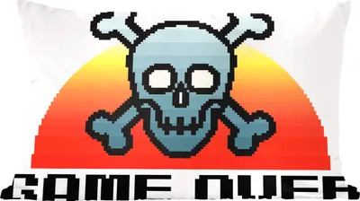 Produktbild von MuchoWow® Zierkissen Sofakissen Wohnzimmer Dekokissen 50x30 cm Gamer - Retro - Game over - Illustration - Wohnzimmerdekoration - Polster mit Photo