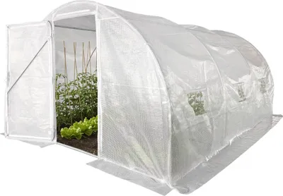 Image de Serre tunelle de jardin avec porte 4 x 3 m "Mimosa" - 12 m² - 180g - Blanc