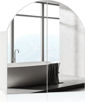 Produktbild von CLIPOP Badezimmer Spiegelschrank, Wandmontage mit Verstellbare Ablagen, 2 Türen, 54 x 60 x 14 cm