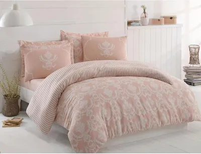 Obrázok produktu pre Súprava posteľnej bielizne s obliečkou na perinu 220 x 240 cm, 2 obliečkami na vankúš 60 x 60 cm, 65 % bavlna, 35 % polyester, púderová farba