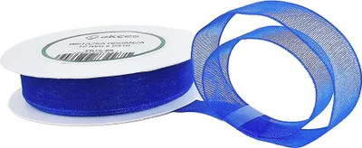 Zdjęcie produktu dla Tasiemka / wstążka organza niebieska 12mm x 23m