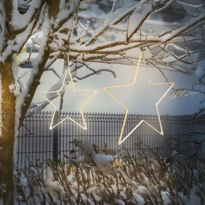Produktbild von esotec Solar LED Weihnachtsstern 2er Set Ø30+40cm Weihnachtsdeko XXL 103426