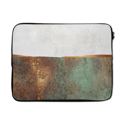 Produktbild von MuchoWow® Laptop Hülle 17 Zoll Laptoptasche Abstrakt - Luxus - Gold - Zipper - Schutzabdeckung