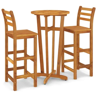 Produktbild von vidaXL 3-tlg. Gartenbar-Set Massivholz Akazie