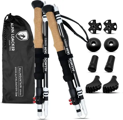Produktbild von Trekkingstöcke 284 g, für Bergtochter, verstellbar, Korkgriff, Carbon