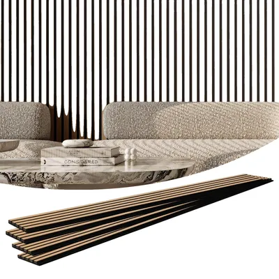 Image de VEVOR Panneaux acoustiques, Panneaux acoustiques, 2400 x 200 mm, MDF-Panneaux muraux en bois d'accentuation Panneaux muraux en bois synthétique pour la réduction du bruit, chêne clair, lot de 4
