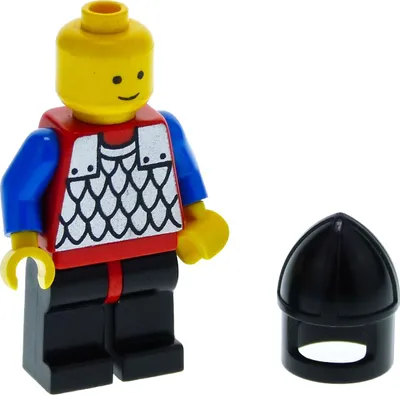 Produktbild von 1x Lego Minifigur Ritter Lion Knights rot Kettenhemd Helm 3896 973p41c02 cas147