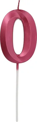 Produktbild von Tortenkerze Zahl 0 Glamour Pink 7cm