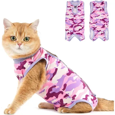 Produktbild von Katzenbody nach OP Erholungsanzug Modal Recovery Leckschutz Suit M Purplecamo
