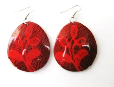 Image de Boucles d'oreilles fantaisie rouges