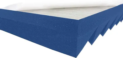 Produktbild von Akustikpur - Dreieck Profil - ca. 49 cm x 49 cm/5cm - Color: Blau - SELBSTKLEBEND - WAVE PANELS, Schallabsorber mit Dreieck profil, Akustikschaumstoff Lamellen Pyramiden Akustik Schaumstoff Akustik Dämmung