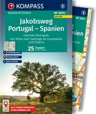 Produktbild von KOMPASS Wanderführer Jakobsweg Portugal - Spanien, 25 Etappen mit Extra-Tourenkarte