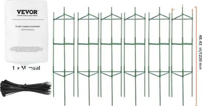 Obrázek produktu pro Podpěry pro rostliny, odolná kovová konstrukce, výškově nastavitelný design, 48 palců