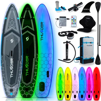 Obrázok produktu pre THUNDER® Stand Up Paddle Board | LUMOS | 320x75x15 cm | RGB LED | Do 150 kg | Kompletná sada | Nafukovacia | Paddleboard | SUP príslušenstvo |