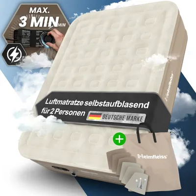 Produktbild von Heimfleiss Luftmatratze selbstaufblasend 150x200 cm Beige-Braun – Aufblasbare Matratze