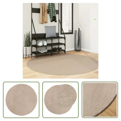 Produktbild von The Living Store Teppich HUARTE Kurzflor Weich und Waschbar Sandfarben Ø 160 cm
