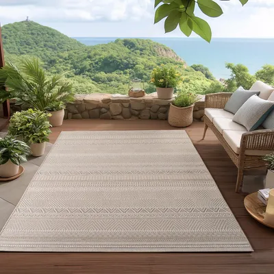 Obrázek produktu pro Homebyhome Koberec pro venkovní prostory Venkovní koberec odolný proti povětrnostním vlivům a UV záření pro kuchyň terasu balkon, rozměr 280x370 cm