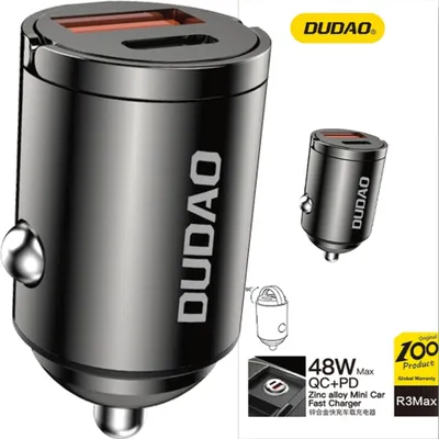 Produktbild von DUDAO Dudao R3MAX Car Charger 48Watt 1xUSB-A + 1xUSB-C
