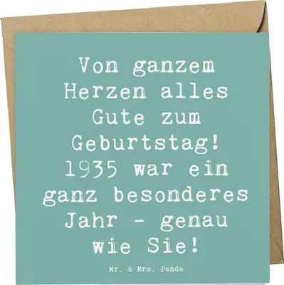 Produktbild von Mr. & Mrs. Panda Grußkarte Spruch 1935 Geburtstag - Meeresbrise - Geschenk, Happy Birthday, Klappkarte, Jahrgang, feiern, Glückwunsch, besonderes Jahr, Glückwunschkarte