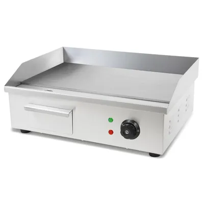 Produktbild von VERTES Grillplatte Bratplatte Plancha Grill Elektrisch 3000W aus Edelstahl Grillfläche Flach 55x35cm, Thermostat, Temperatur 50-300°C