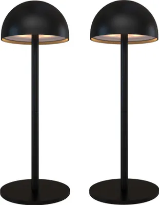Produktbild von Ledvion 2x Wiederaufladbare LED Tischleuchte Mattschwarz Dimmbar Warmweiss