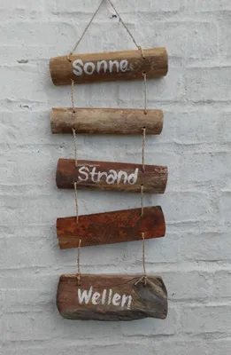 Produktbild von Treibholzhänger Schild - Sonne Strand Wellen - Meer Küste See 60 cm