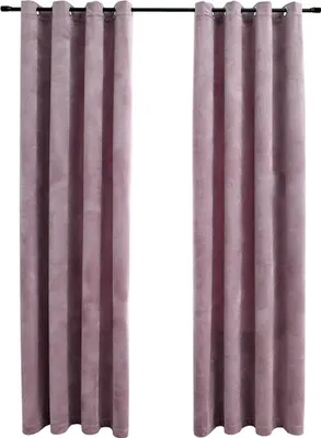 Produktbild von vidaXL Verdunkelungsvorhänge mit Ösen 2 Stk. Samt Antik-Rosa 140x225cm